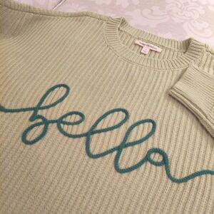 NEW!‎  Indigo Threads Wms "Bella" Sweater Lime Green/Dark Green Embroidery Sz 1X